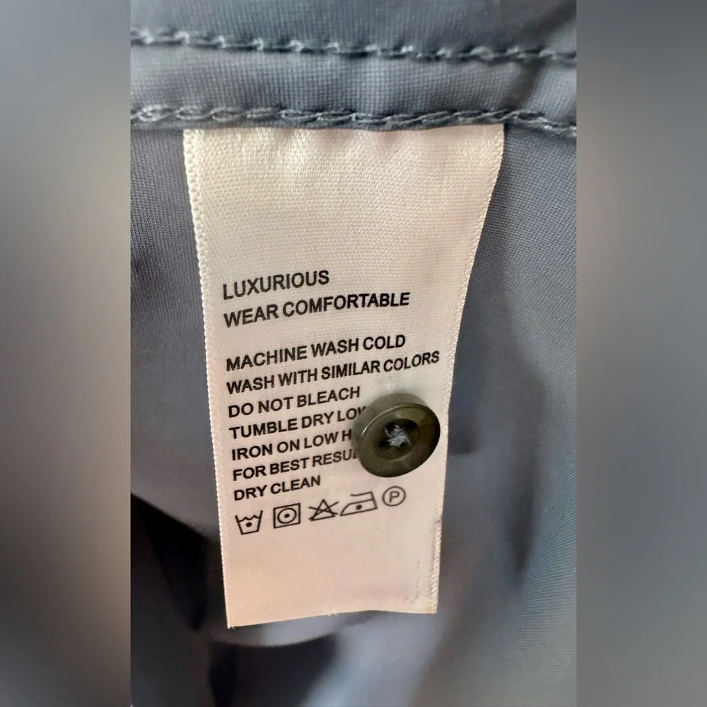 Lion Nardo Spaidersilk Stretch Men's Gray Dress Shirt Long Sleeve Muscle Fit Lg - Picture 6 of 6